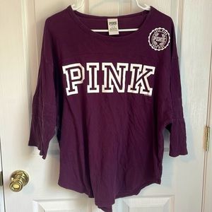 PINK Maroon Quarter Sleeve